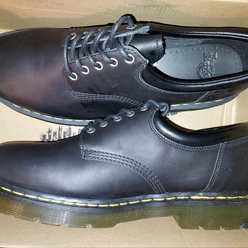 Dr. Martens 8053 Wintergrip Oxford Mens sz 14 Utilitarian Black Leather Shoe New